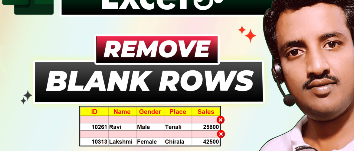 Remove Blank Rows in Excel Telugu ( 3 Ways )