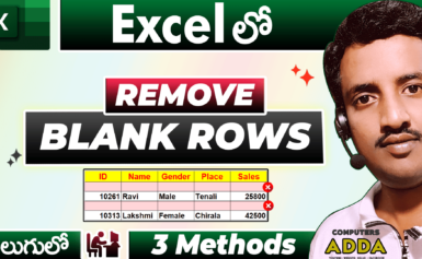 Remove Blank Rows in Excel Telugu ( 3 Ways )